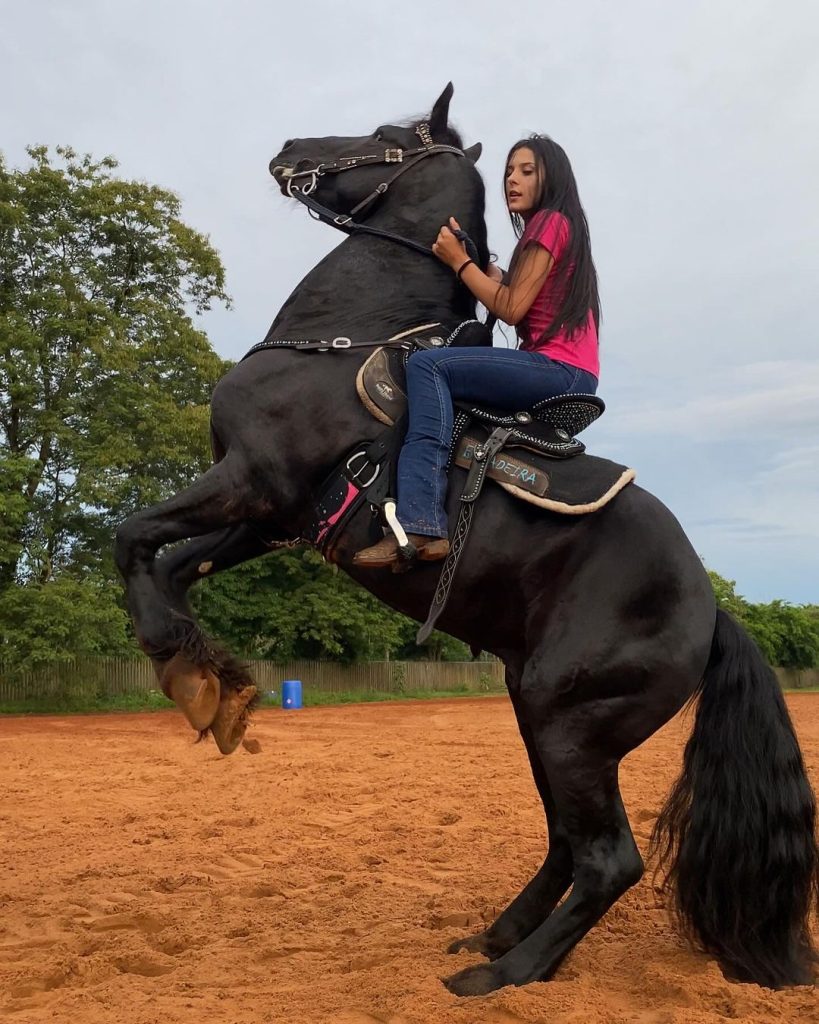 Ana Castela demonstra habilidades cavalo e é chamada de