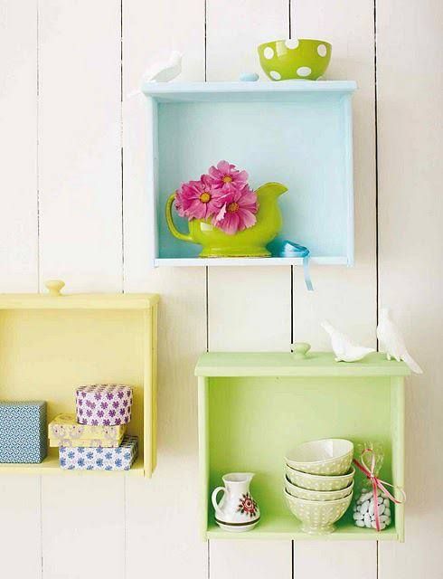 Utilize gavetas para fazer nichos e decorar sua casa
