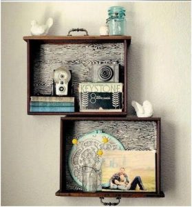 Utilize gavetas para fazer nichos e decorar sua casa