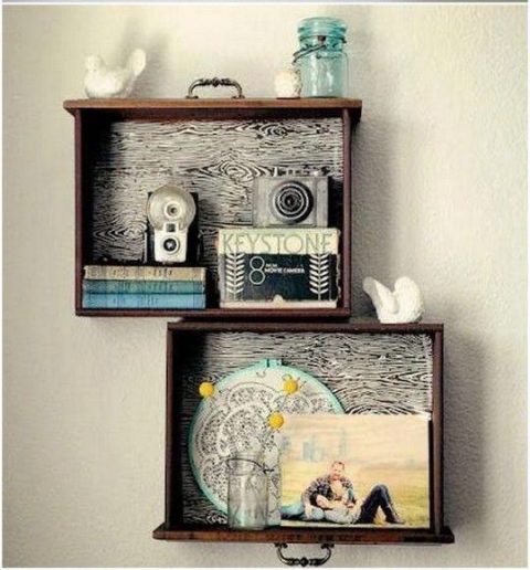 Utilize gavetas para fazer nichos e decorar sua casa
