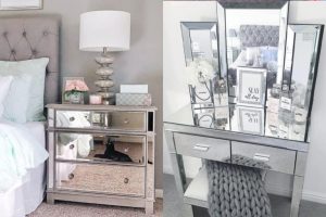 Objetos e móveis espelhados na decoração