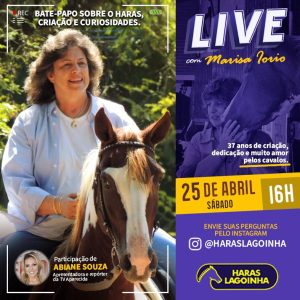 Marisa Iorio faz live para falar sobre o mundo do cavalo Mangalarga