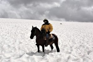 Expedição nos Andes – cavalgando na neve