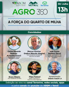 “A Força do Quarto de Milha” é tema do programa Agro 360 do Canal Terra Viva