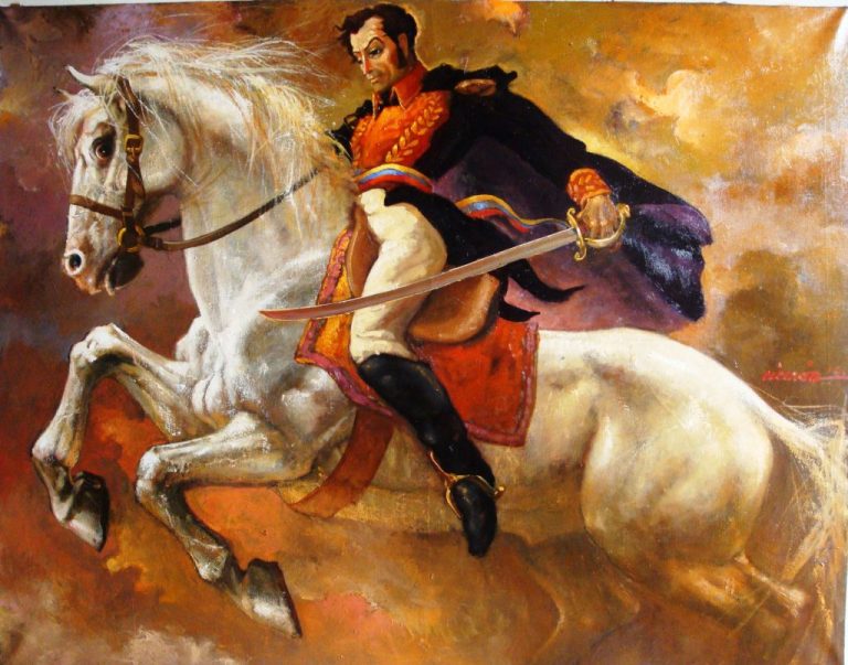Palomo é o companheiro de batalhas de Simón Bolívar