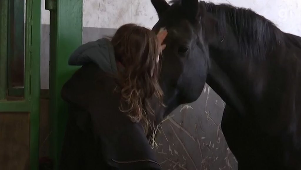 Ucraniana enfrenta os riscos da guerra para resgatar seu cavalo