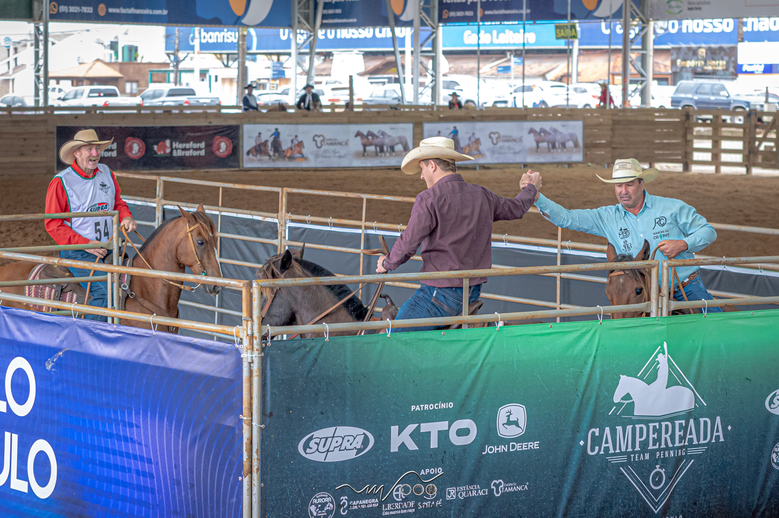 Trio paulista vence Campereada Team Penning 2024 da raça Crioula