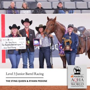 Pedone, Hall, Karkula-Warnock e Wherrell conquistam mundial AQHA nos Três Tambores