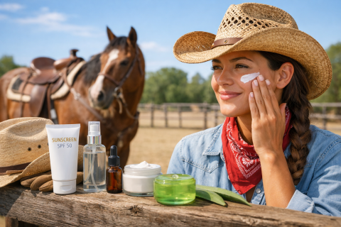 Rotina de cuidados com a pele para cowgirls que vivem no campo